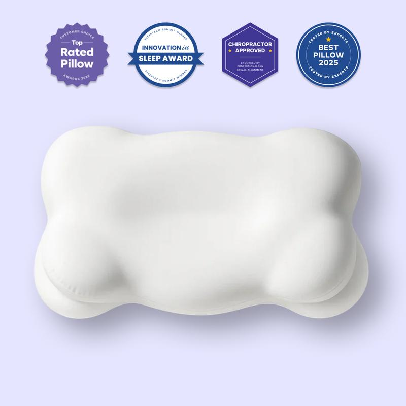 Dakia Sleep Cloudalign Ergonomic Cervical Pillow Dual-Height Memory Foam with Cooling Pillowcase for Side Back & Stomach Sleeper
